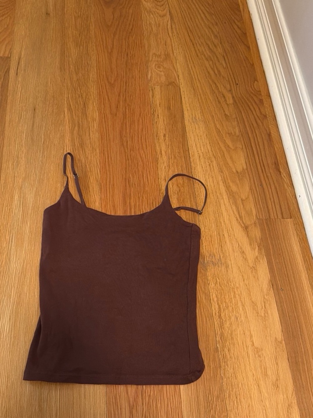 Zara Dark Brown Slim Spaghetti Strap Tank